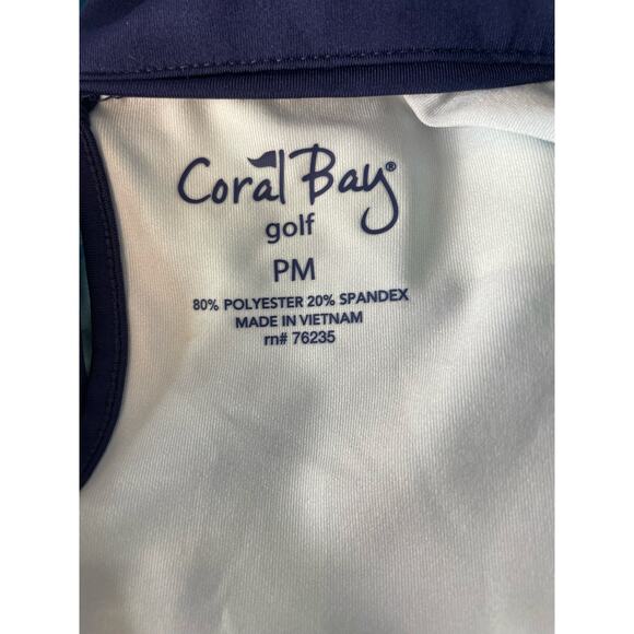 Coral Bay Golf sleeveless polo golf dress w/ pockets multi blues women's PM - Picture 6 of 6